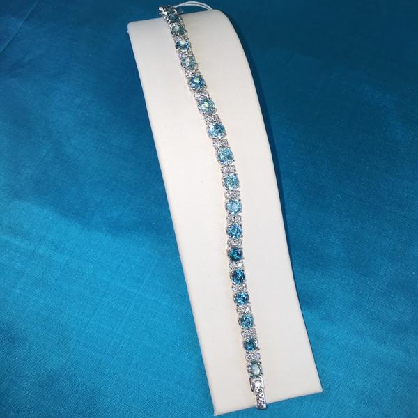 Blue Topaz Bracelet 92.5% Silver