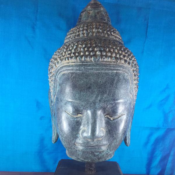 Bronze Buddha head, 405g